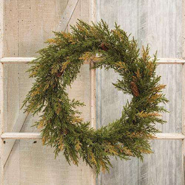 Prickly Pine Wreath, Moss Green, 20